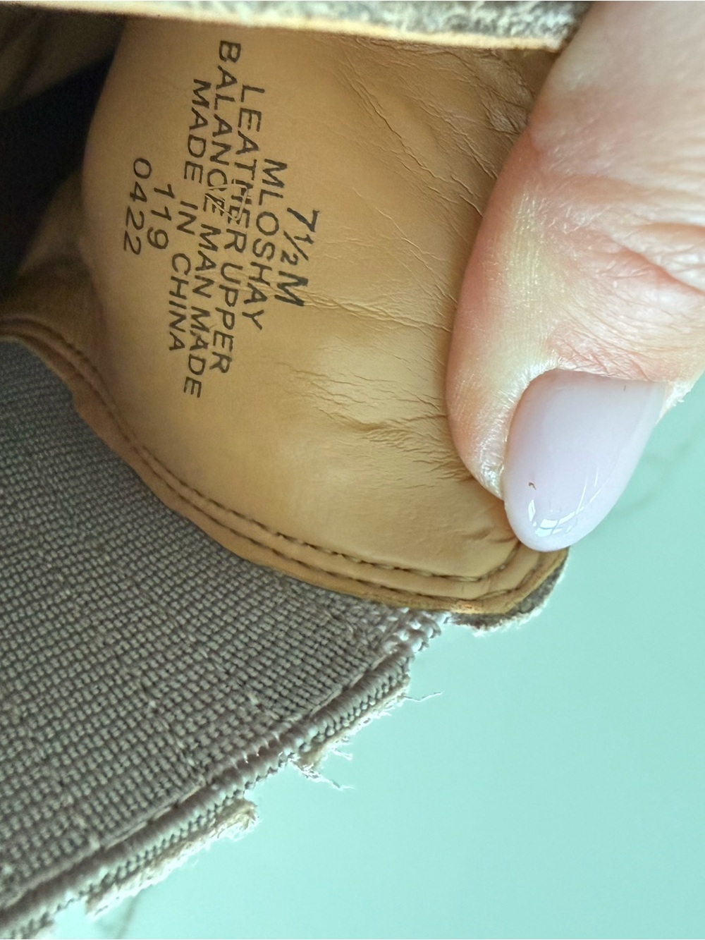 Leather Upper Balance Man-Made Tan Slip-On (7.5 M)